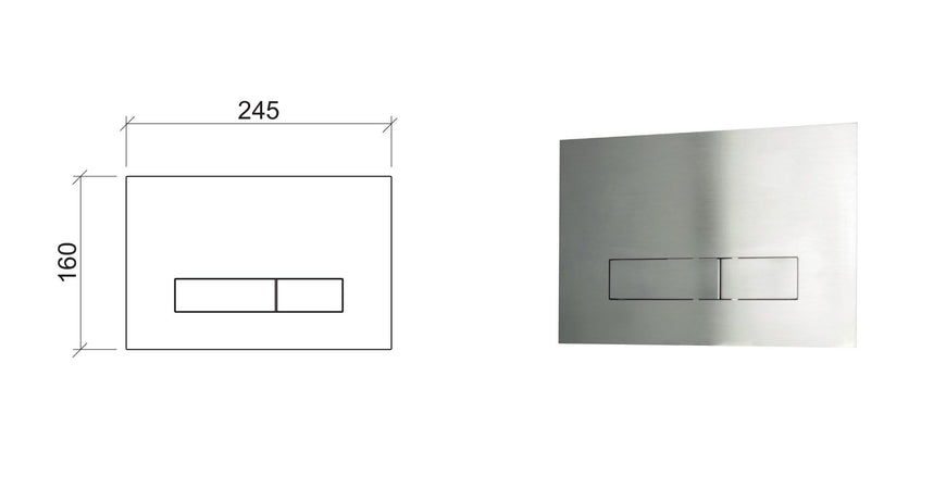 Placca WC in acciaio inox 316L compatibile con SIGMA-8 di Tubico Tevere