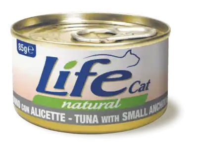 Life Cat Natural Scatoletta Tonno con Alicette per Gatti 85gr