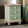 MOBILI 2G -  Comodino arte povera 3 cassetti legno shabby verde miele 50x38x65 (2213)