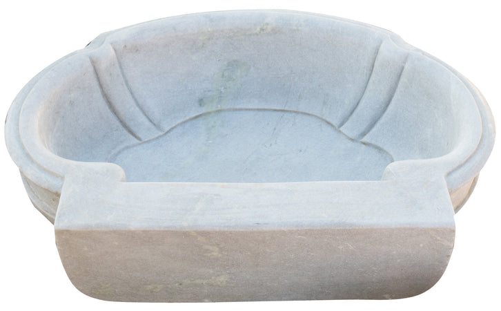 Biscottini Biscottini Vasca Marmo Bianco 80x57x16 Realizzata a Mano Lavandino Esterno