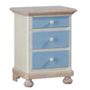 MOBILI 2G -  Comodino arte povera 3 cassetti legno shabby azzurro miele 50x38x65 (2211)