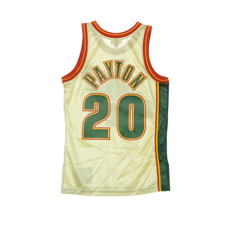 MITCHELL &amp; NESS Canotta Basket Uomo Nba Swingman Jersey Gary Payton No.20 1995-96 Seasup Gold Gold/otc da uomo