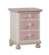 MOBILI 2G -  Comodino arte povera 3 cassetti legno shabby rosa miele 50x38x65 (2209)