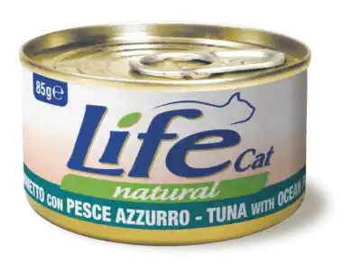 Life Cat Natural Scatoletta Tonnetto con Pesce Azzurro per Gatti 85gr