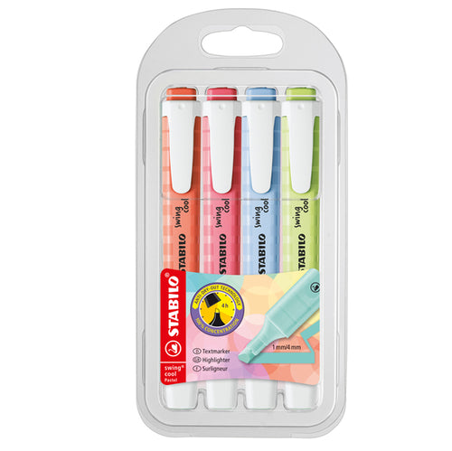 Astuccio 4 Colori Evidenziatore Swing Cool Pastel Stabilo 275/4-08-1