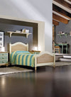 MOBILI 2G - LETTO SINGOLO ARTE POVERA LEGNO SHABBY VERDE E MIELE 98x212x111 (2230)