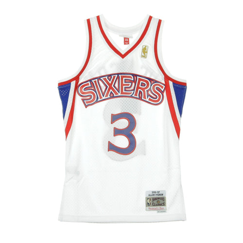 MITCHELL & NESS Canotta Basket Uomo Nba Swingman Jersey Hardwood Classics No 3 Allen Iverson 1996-97 Phi76e Home Original Team Colors da uomo
