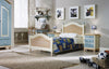 MOBILI 2G - LETTO SINGOLO ARTE POVERA LEGNO SHABBY AZZURRO E MIELE 98x212x111 (2229)