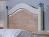 MOBILI 2G - LETTO SINGOLO ARTE POVERA LEGNO SHABBY AZZURRO E MIELE 98x212x111 (2229)