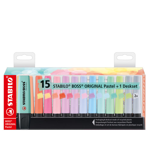 Deskset Pastel 15 Evidenziatori Stabilo Boss Colori Ass. 7015-02