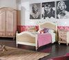 MOBILI 2G - LETTO SINGOLO ARTE POVERA LEGNO SHABBY ROSA E MIELE 98x212x111 (2228)
