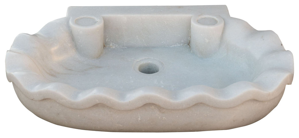 Biscottini Acquaio in marmo bianco L58xPR39xH13 cm Vasca realizzata completamente