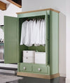 MOBILI 2G - CAMERETTA DA LETTO COMPLETA LEGNO MASSELLO SHABBY VERDE MIELE