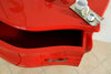 Cassettiera sagomata 3 cassetti legno laccato rosso lucido 105x42X85