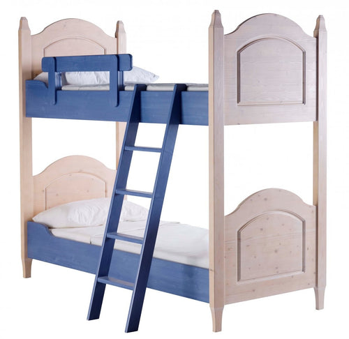 MOBILI 2G - LETTO A CASTELLO LEGNO ABETE SHABBY AZZURRO E MIELE 93x205x186 (2232)