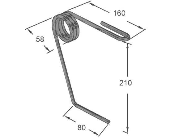 Dente seminatrice anteriore dx Ø 7mm adattabile Aba