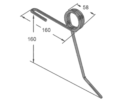 Dente seminatrice posteriore sx Ø 7mm adattabile Aba
