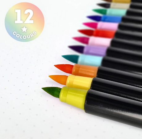 Legami, Brush Markers, il Set di 12 Pennarelli con Punta a Pennello in versione Pastello