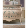 MOBILI 2G - Comò Bombato shabby Legno avorio decori floreali 130x55x88 (1368)
