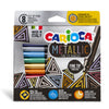 Scatola 8 Metallic Pennarelli Punta Fine Colori Assortiti Carioca