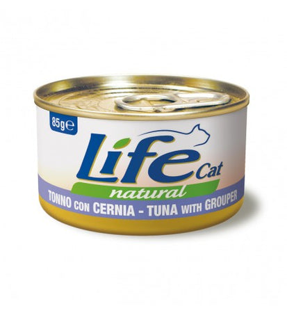 Life Cat Natural Scatoletta Tonno con Cernia per Gatti 85gr