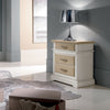 MOBILI 2G - COMODINO 3 CASSETTI  LACCATO BIANCO-AVORIO- BICOLORE MISURE L.57 P.38 H.66 (3001)