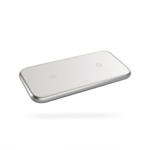 ZENS ZEDC10W/00 Caricabatterie per dispositivi mobili Auricolare, Smartphone Bianco AC Carica wireless Ricarica rapida Interno (Zens Aluminium Series Dual Ladeger?t W)