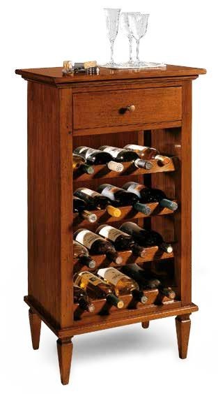 MOBILI 2G - PORTA BOTTIGLIE IN LEGNO CASSETTO FINTO CON PARTICOLARE VASSOIO APERTO 54X37X105 (1214)