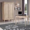 MOBILI 2G - ARMADIO 2 ANTE LEGNO SHABBY AVORIO ANTICATO E TORTORA 127x64x212 (1462)