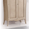 MOBILI 2G - ARMADIO 2 ANTE LEGNO SHABBY AVORIO ANTICATO E TORTORA 127x64x212 (1462)