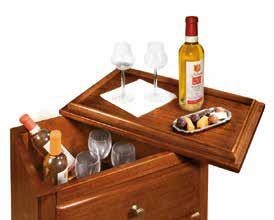 MOBILI 2G - PORTA BOTTIGLIE IN LEGNO CASSETTO FINTO CON PARTICOLARE VASSOIO APERTO 54X37X105 (1214)