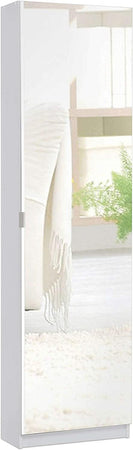 SC13 scarpiera ingresso moderna bianca 2 ante legno salvaspazio armadio bianco grigio cemento specchio