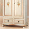 MOBILI 2G - ARMADIO ARTE POVERA 2 ANTE LEGNO SHABBY BIANCO E OCRA 125X61X200 (1312)