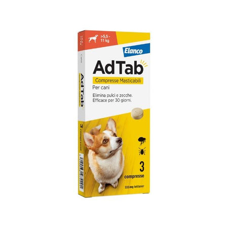 Elanco AdTab 3 Compresse Masticabili 225 mg per Cani da 5,5 - 11 kg