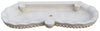 Biscottini Vasca smerlata in marmo bianco L120xPR56xH15 cm realizzata completamente mano
