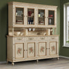 cristalliera legno shabby avorio ocra 4 porte 198x50x227 (1620+1621)