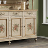 cristalliera legno shabby avorio ocra 4 porte 198x50x227 (1620+1621)