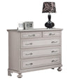 MOBILI 2G -  Cassettiera arte povera 5 cassetti legno shabby tortora grigio 116x51x101 (1475)