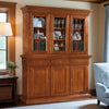 MOBILI 2G - CRISTALLIERA 3 PORTE IN LEGNO NOCE ARTE POVERA 190x50x228 (604+605)