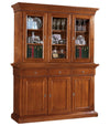MOBILI 2G - CRISTALLIERA 3 PORTE IN LEGNO NOCE ARTE POVERA 190x50x228 (604+605)