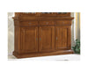 MOBILI 2G - CRISTALLIERA 3 PORTE IN LEGNO NOCE ARTE POVERA 190x50x228 (604+605)
