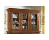 MOBILI 2G - CRISTALLIERA 3 PORTE IN LEGNO NOCE ARTE POVERA 190x50x228 (604+605)