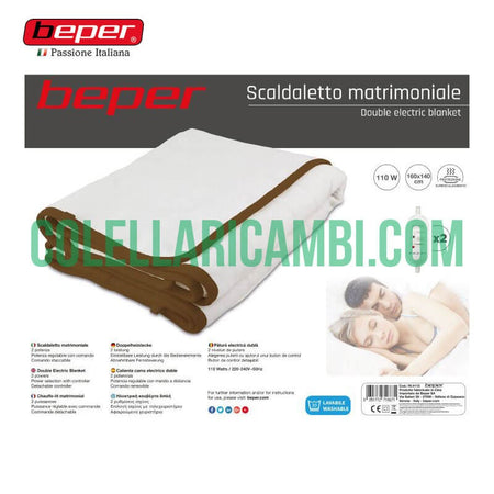 Coperta Termica Matrimoniale Elettrica Scaldaletto in Lana Sintetica Beper