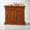 MOBILI 2G - CREDENZA 2 PORTE IN LEGNO NOCE ARTE POVERA 135x50x111 (601)