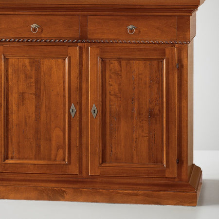 MOBILI 2G - CREDENZA 2 PORTE IN LEGNO NOCE ARTE POVERA 135x50x111 (601)
