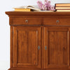 MOBILI 2G - CREDENZA 2 PORTE IN LEGNO NOCE ARTE POVERA 135x50x111 (601)
