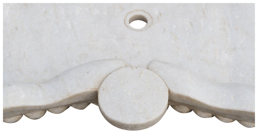 Biscottini Vasca smerlata in marmo bianco L120xPR56xH15 cm realizzata completamente mano