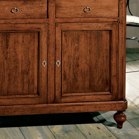 MOBILI 2G - CREDENZA 2 PORTE IN LEGNO NOCE ARTE POVERA 112x49x98 (1100)