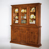 MOBILI 2G - CRISTALLIERA 3 PORTE IN LEGNO NOCE ARTE POVERA 172x51x226 (616+617)