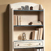 MOBILI 2G - LIBRERIA 5 RIPIANI SHABBY LEGNO BIANCO FILO AZZURRO 70X24X171 (1325)